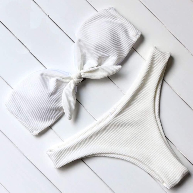 [BKN56] <ÂU> SET BIKINI QUÂY NƠ NGỰC VẢI GÂN 3 MÀU | BigBuy360 - bigbuy360.vn