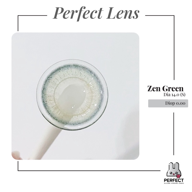 Lens Mắt , Kính Áp Tròng ZEN GREEN Không Độ , Dia 14.0 , Cho Mắt Nhạy Cảm Giá Sale