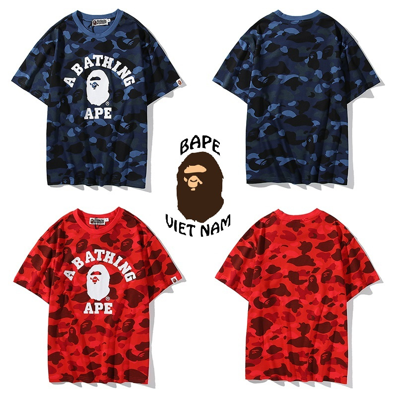 Tee A Bathing Ape Logo, Áo thun Bape chất Cotton 5 màu Camo Red, Violet, Green, Blue Bape Việt Nam