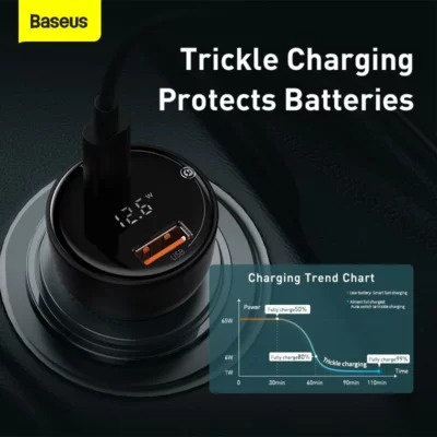 Tẩu sạc ô tô Baseus Supreme Digital Display PPS Dual Fast Charger Car sạc nhanh dùng cho ô tô