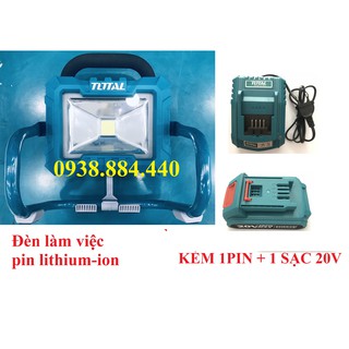 20v đèn led làm việc dùng pin total tfli2002-1pin1sac - kèm theo 1 pin lithium và 1 cục sạc