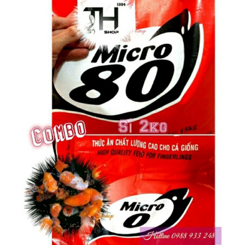 [ Combo 2Kg] Cám Micro 80 mẫu mới dành cá Goldfish, cá Ranchu, cá Betta
