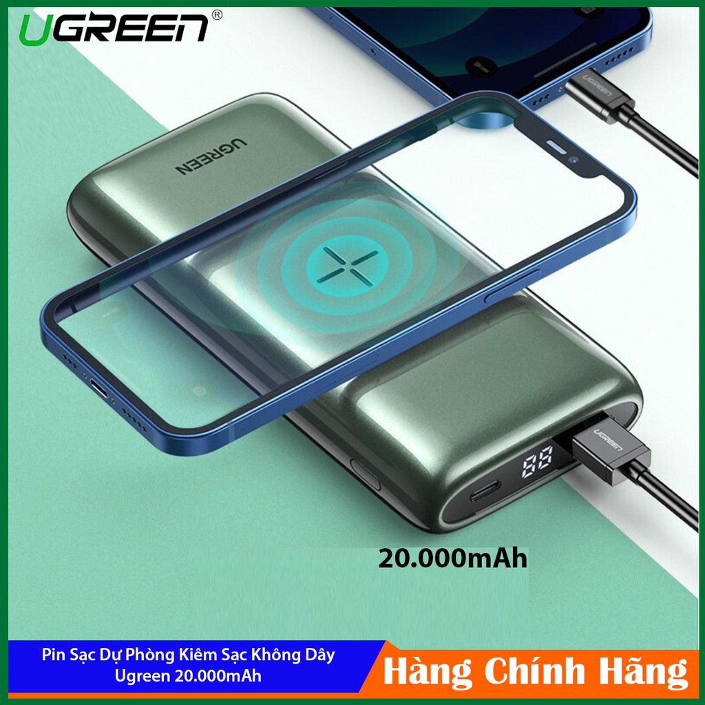 Pin Dự Phòng Kiêm Sạc Không Dây Ugreen 20.000mAh PB135 60507