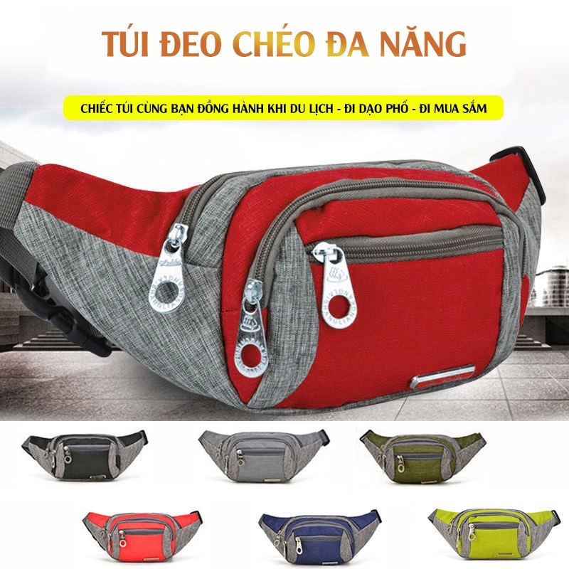 Túi Đeo Bụng Chạy Bộ Túi Đeo Hông Thể Thao Unisex Nhiều Ngăn Đựng Đồ Tiện Lợi Chống Nước