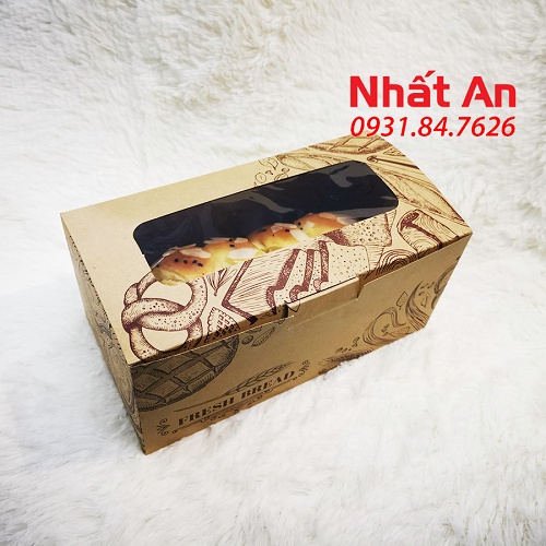 Hộp kraft chữ nhật đựng bánh - Set 10 cái