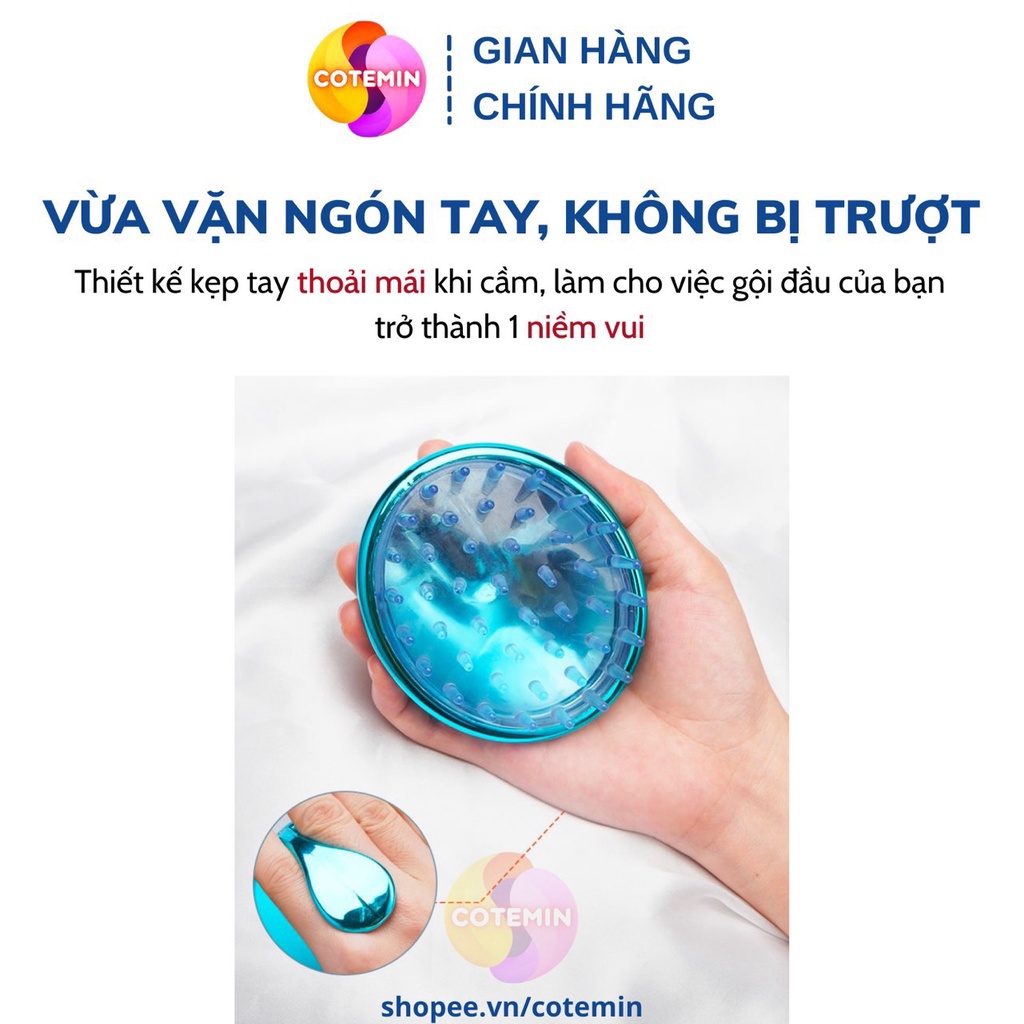 Lược Gội Đầu Silicon Long Lanh Nhiều Màu Sang Trọng Massage Đầu Giảm Stress Rụng tóc Kích Thích Mọc Tóc VECO