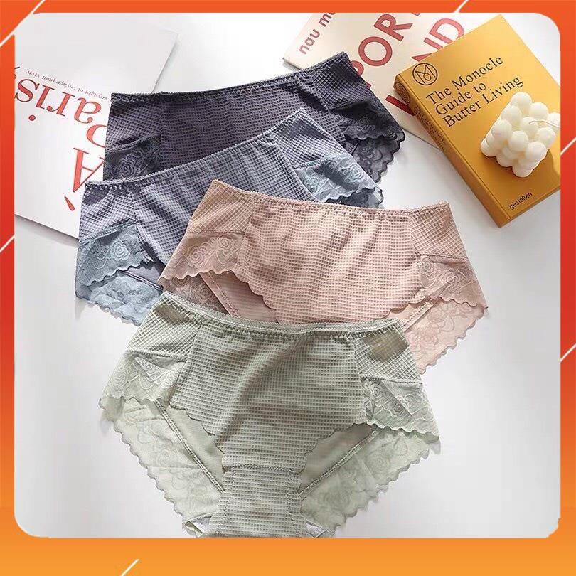 Quần lót nữ su cao cấp nhẹ tênh thoáng mát kháng khuẩn viền ren hoa Q2255