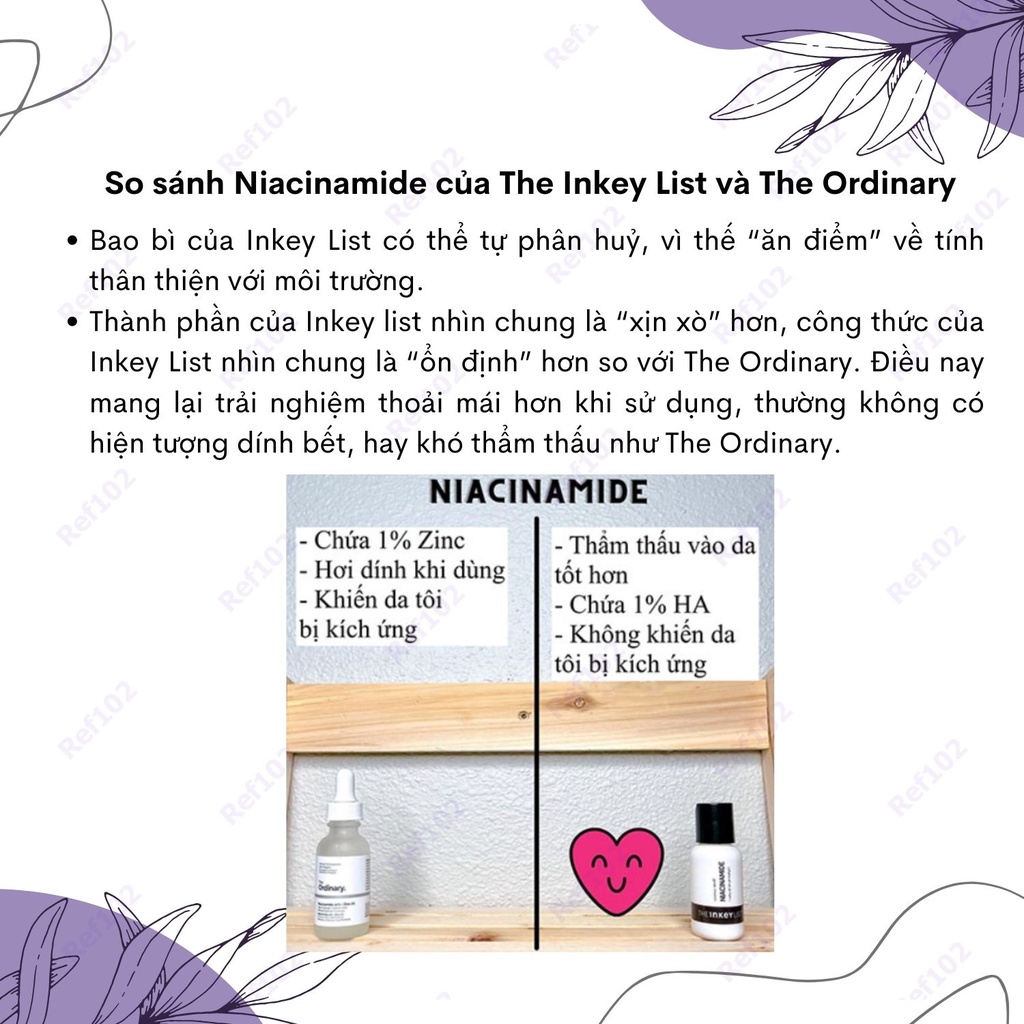 Serum giảm mụn kiềm dầu mờ thâm The Inkey List Niacinamide Ref102