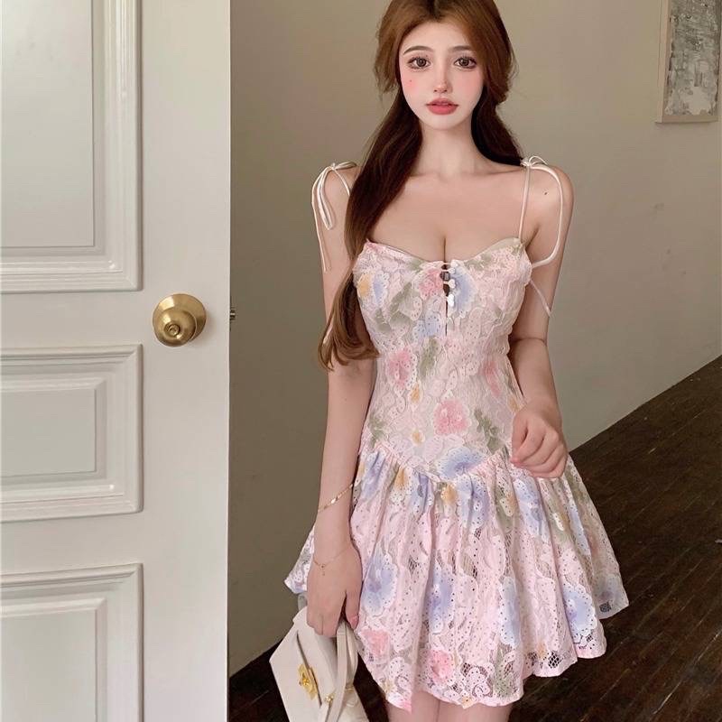 Đầm tiểu thư hai dây dáng xoè