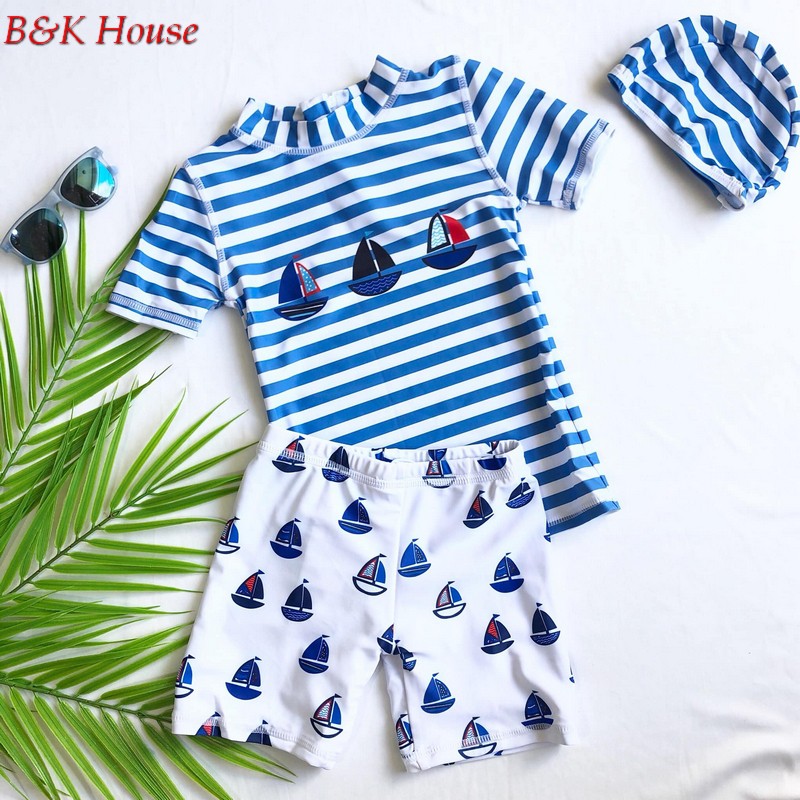 Đồ bơi bé trai rời + nón hình thuyền