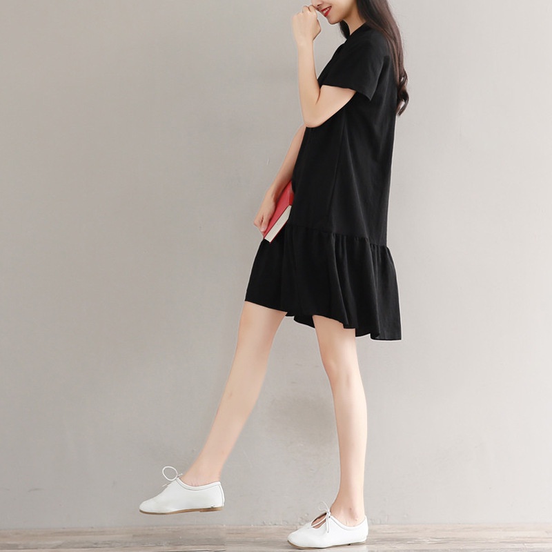 {Hàng Sẵn} Váy cổ tàu thiết kế dáng đuôi cá, chất linen mềm mát thời trang hè cho phái nữ