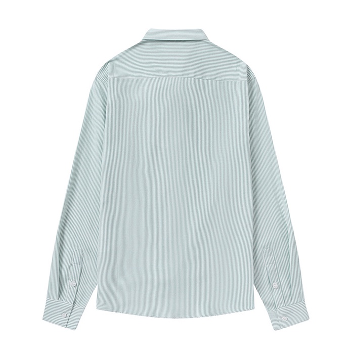 Ami Paris Áo Sơ Mi Tay Dài Vải Oxford Kẻ Sọc Thêu Hình Trái Tim Thời Trang Mới