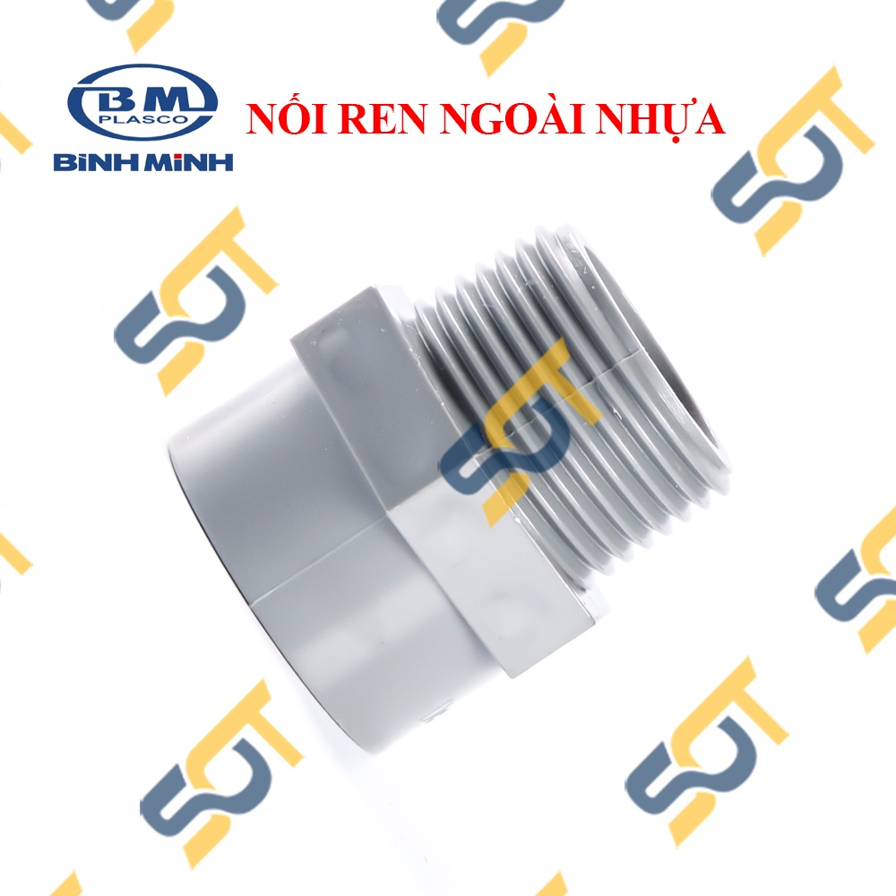 [BÌNH MINH] Nối Ống Nhựa, Nối thẳng ren ngoài nhựa BÌNH MINH lắp đặt ống 21 27 34