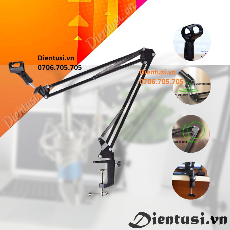 Chân Đế Micro Kẹp Bàn Livestream LOẠI DÀY, XỊN