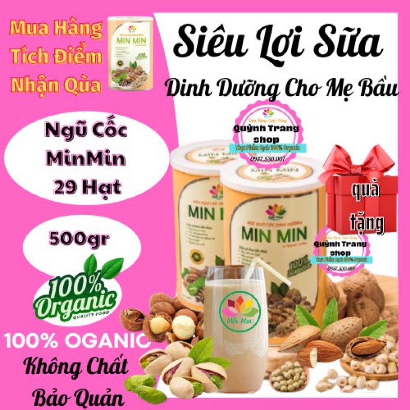 🌺MIỄN SHIP🌺1HỘP NGŨ CỐC MINMIN 29 HẠT LỢI SỮA CHO MẸ SAU SANH+ ngũ cốc cho mẹ bầu ốm nghén