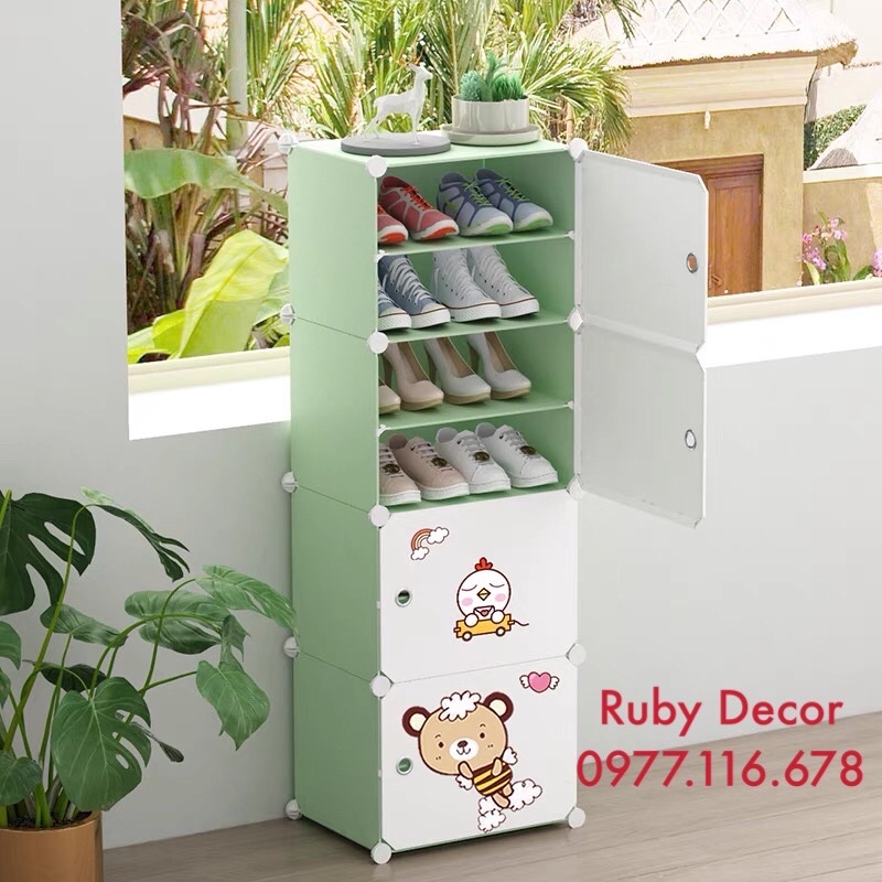 Tủ nhựa đựng giày dép 8 ngăn để được 16 đôi - Ruby Decor