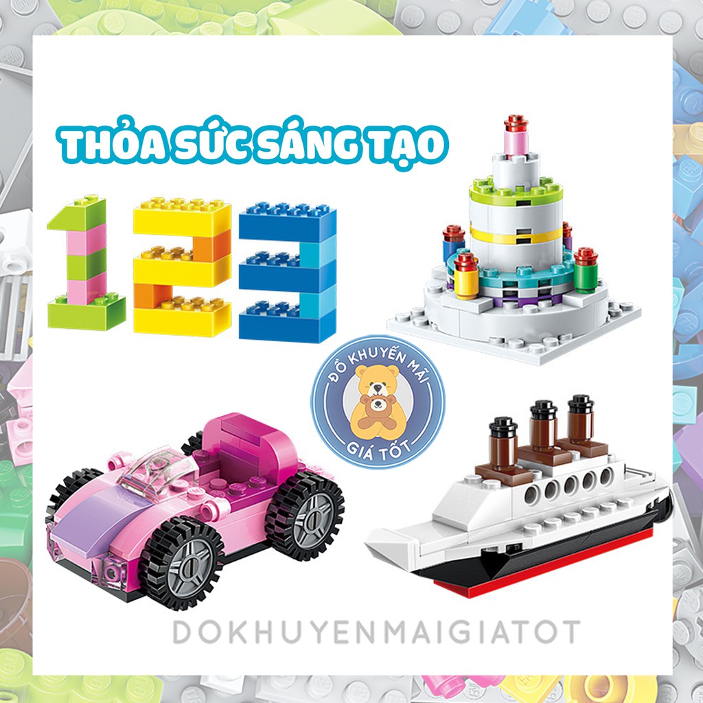 Bộ đồ chơi lắp ráp, xếp hình 460 chi tiết mô hình lego hộp gạch sáng tạo cho bé phát triển trí tuệ 2901