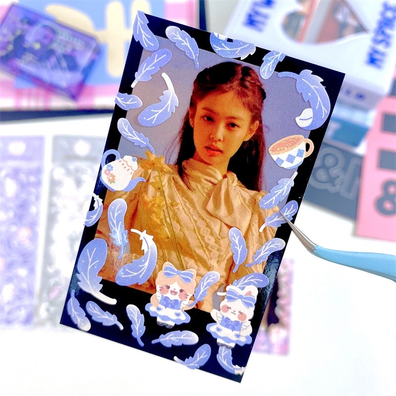 Miếng dán sticker trang trí toploader, sổ, thiệp Loại hình lông vũ