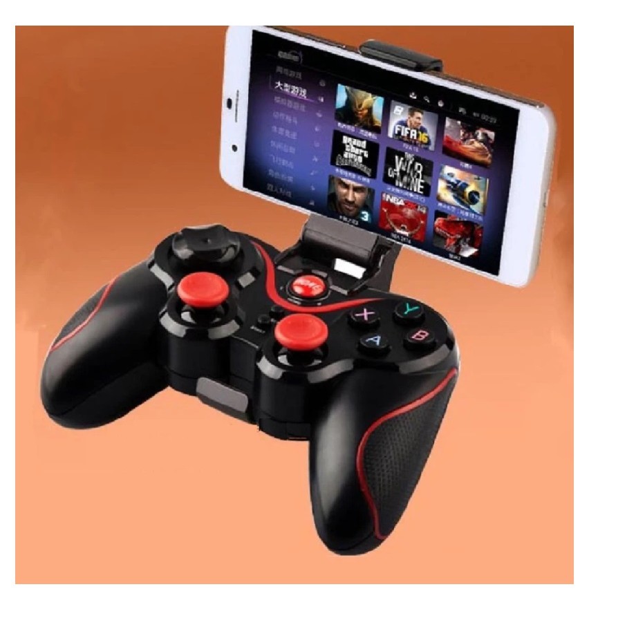 Tay Cầm Chơi Game Bluetooth Terios X3 Kèm Giá Đỡ Điện Thoại, Dây Sạc