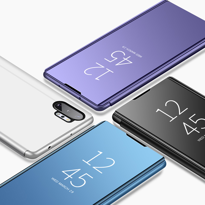 Ốp điện thoại da kiểu gương cứng chống sốc có giá gài và nắp đậy cho IPHONE 6/6S