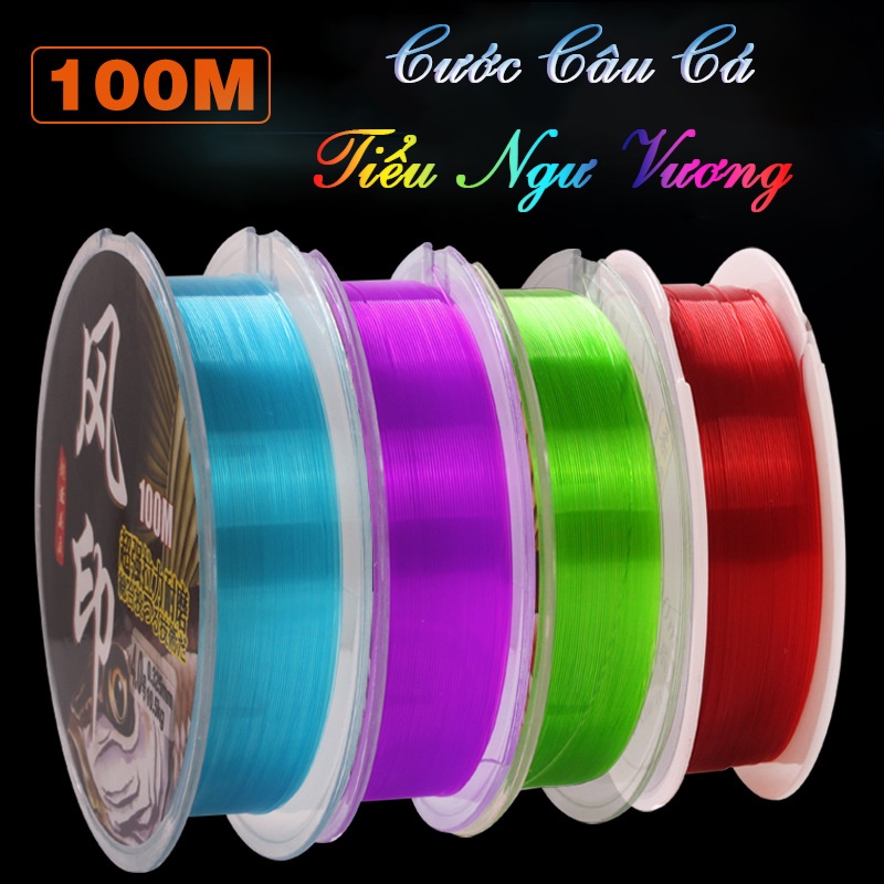 [Freeship]Cước Câu Cá Tiểu Ngư Vương. Cước Câu 7 Màu Cao Cấp Mềm, Dai Dùng Làm Trục Thẻo Câu Đài Cước Dài 100m