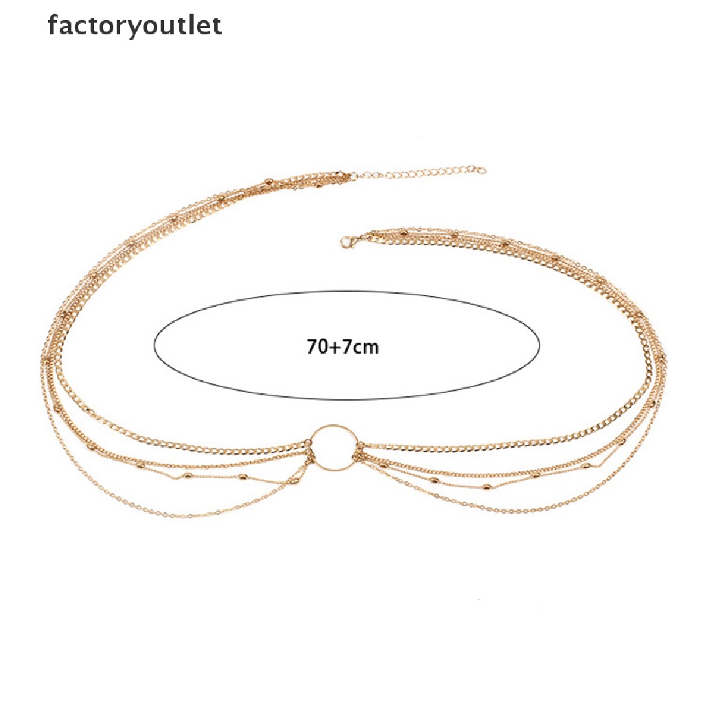 Factoryoutlet Women Belly Body Chains Bohemian Multilayers Gold Color Waist Chain Body Jewelry QWD