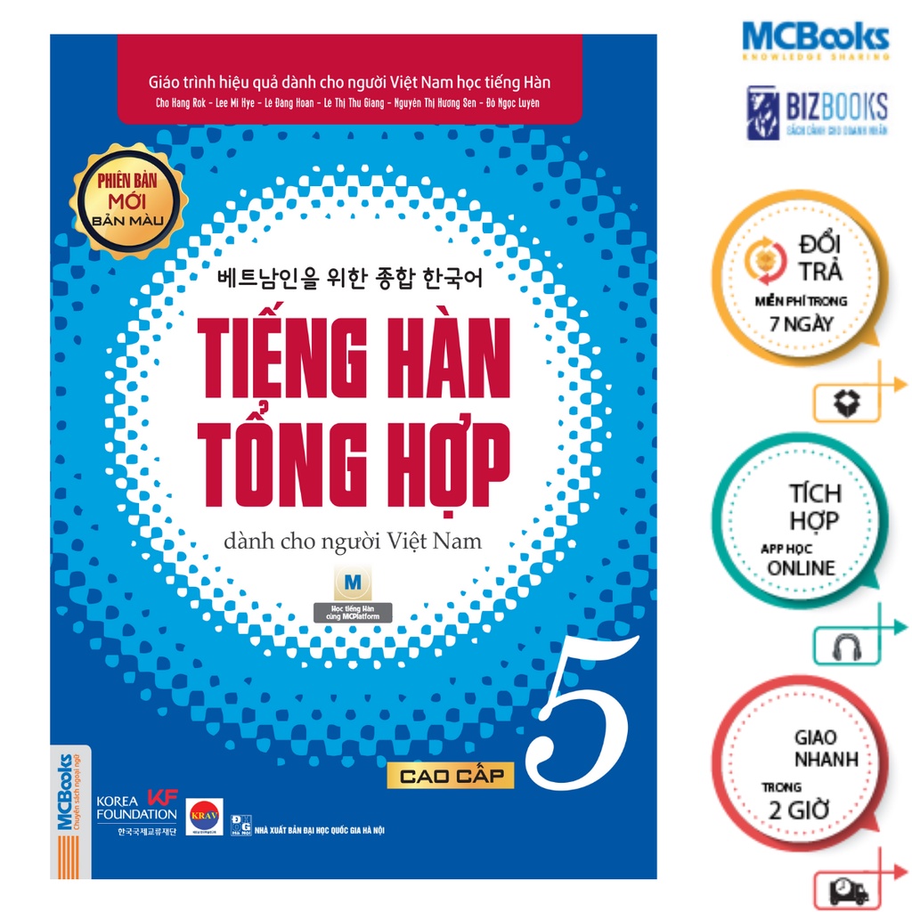 Sách - Combo Tiếng Hàn Tổng Hợp Dành Cho Người Việt Nam - Cao Cấp 5 và 6 sách bài học và bài tập ( bản màu ) Mcbooks