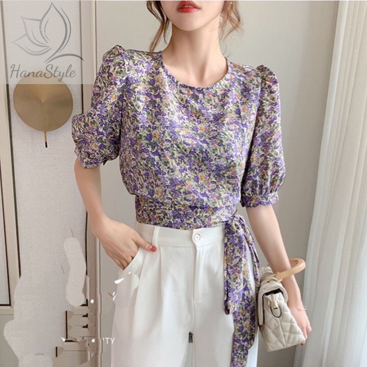 Áo kiểu nữ họa tiết hoa nhí ngày hè - thích hợp mặc đi làm, dạo phố