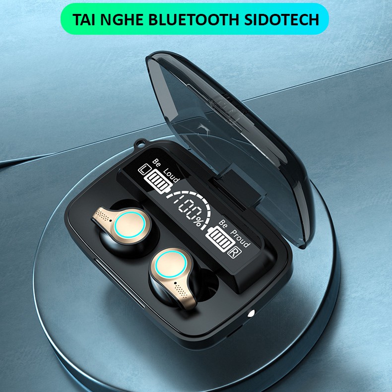 Tai nghe bluetooth không dây SIDOTECH M18 mini TWS bluetooth 5.1 âm thanh CV8 LED hiển thị pin cảm ứng vân tay