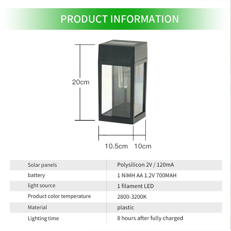 Đèn LED Năng Lượng Mặt Trời Chống Nước Trang Trí Sân Vườn Ngoài Trời