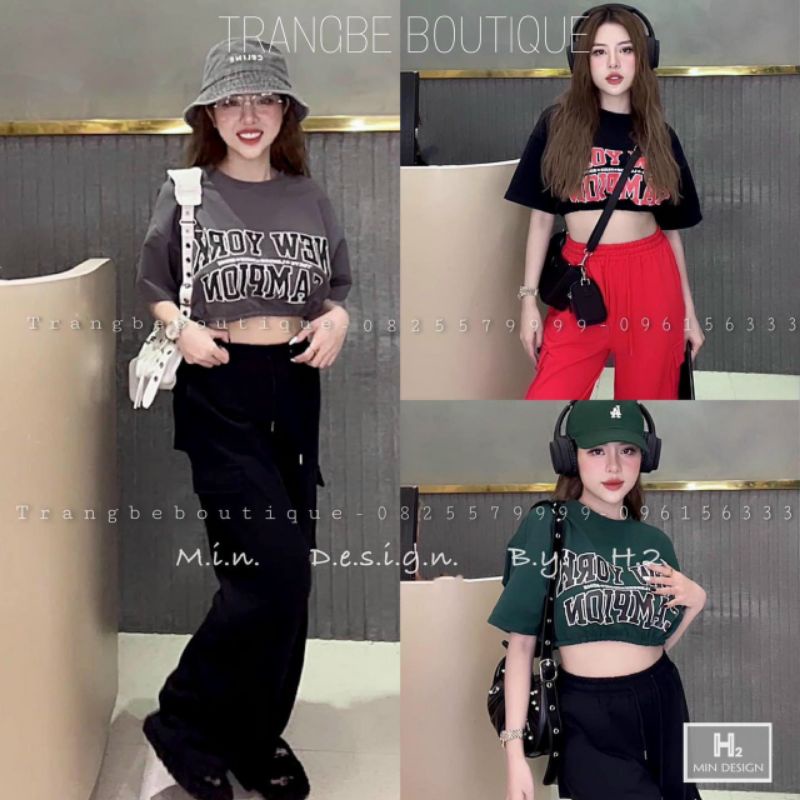 Áo thun croptop rút dây eo (kèm ảnh thật)