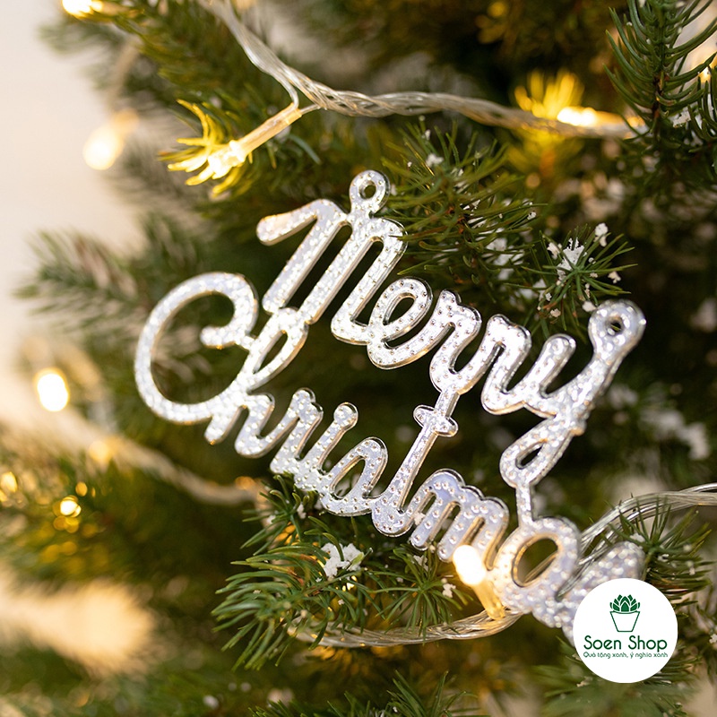 |FREESHIP| Phụ kiện TAG MERRY CHRISTMAS trang trí Noel, Giáng sinh- Phụ kiện trang trí cây xanh để bàn làm việc