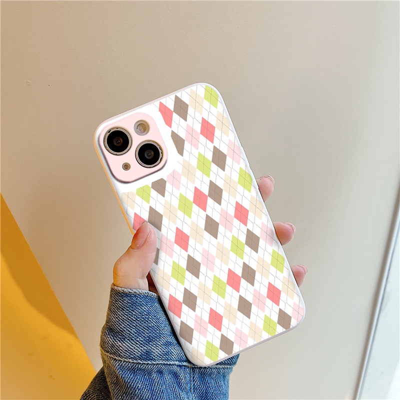 Ốp điện thoại iphone họa tiết hình thoi sắc màu độc lạ bắt mắt cho 6/6+/7/7+/8/8+/X/Xs/Xsm/11/11PM/12/12pro/13/13promax