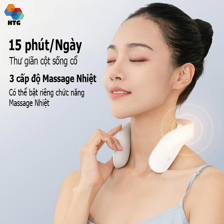 Máy massage cổ vai gáy xiaomi jeeback G20 tích hợp remote, kết nối App Mihome, 3 mức nhiệt độc lập, 3 điểm massage