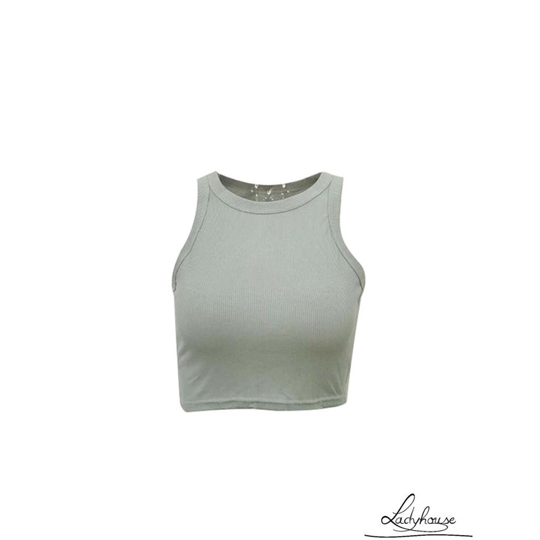 Áo Crop Top Không Tay Màu Trơn Thời Trang Dành Cho Nữ