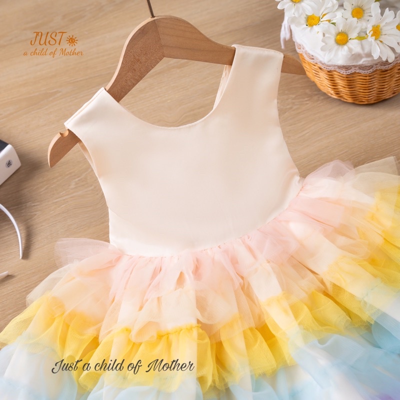 Váy Công Chúa Rainbow,Váy dự tiệc bé gái