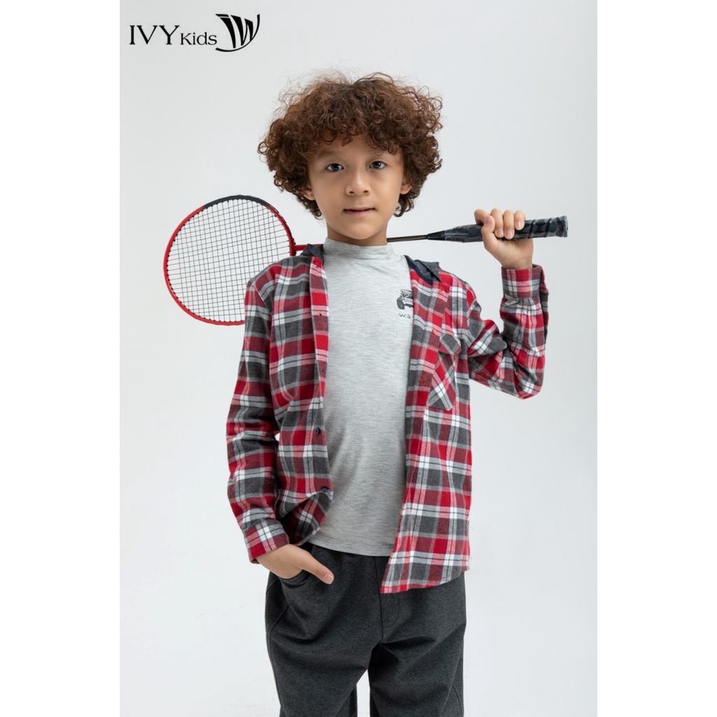 Áo thun cổ lọ bé trai IVY moda MS 58K1158