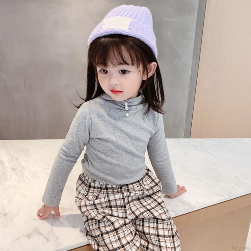 Áo thun màu trơn dễ phối quần áo thời trang dành cho bé gái