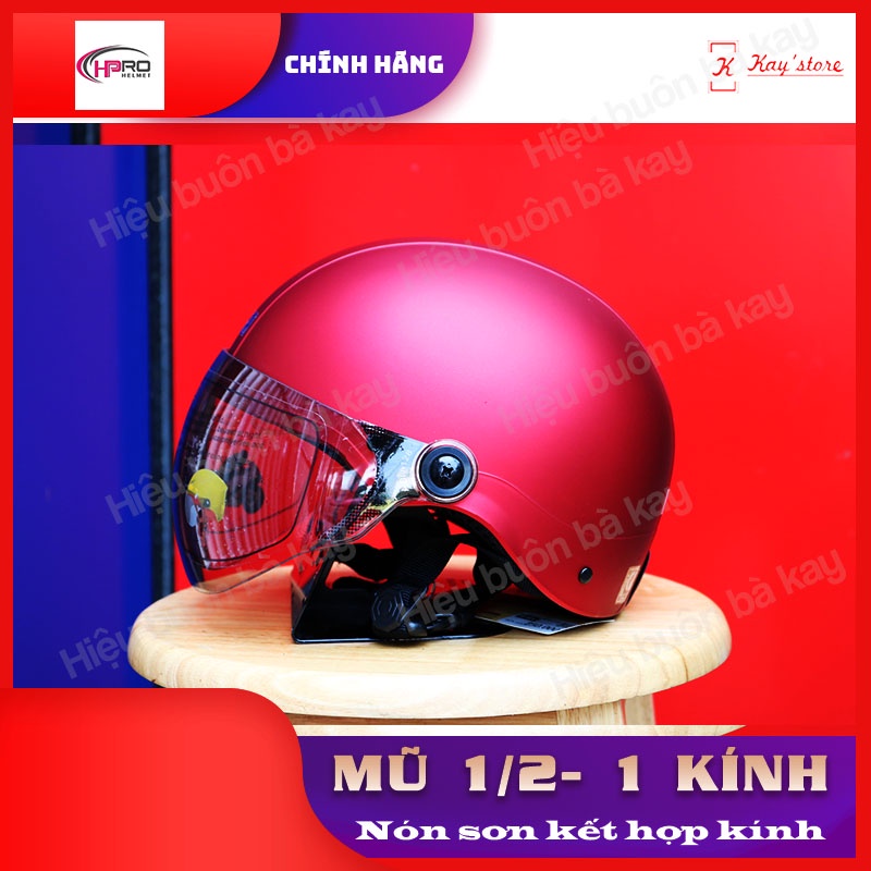 Mũ, nón bảo hiểm sơn HP 02K - 1 kính dành cho nam và nữ