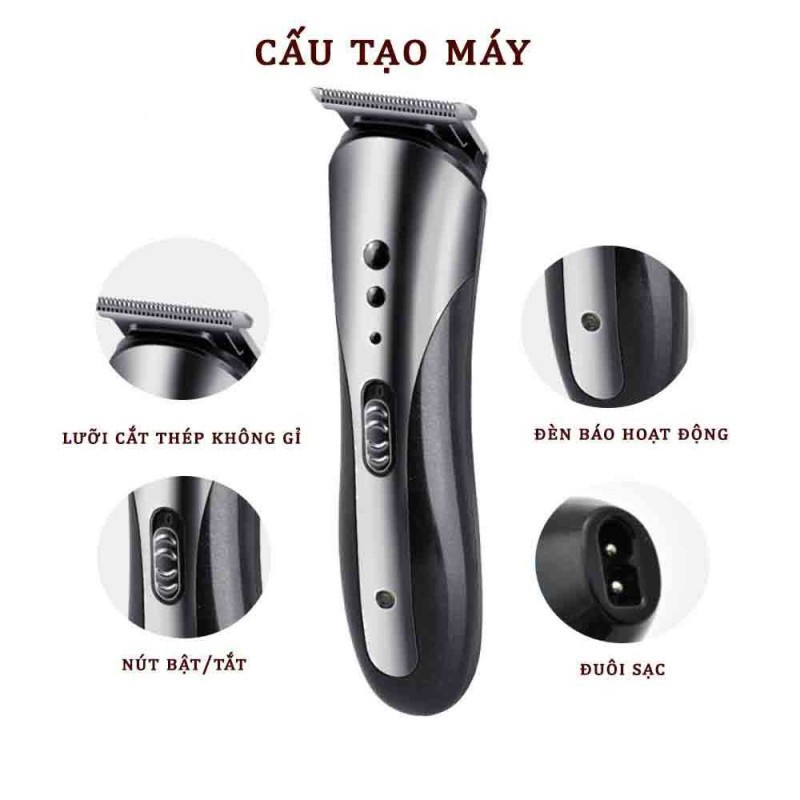 Tông Đơ Cắt Tóc, Cạo Râu, Tỉa Lông Mũi Kemei 3in1 KM-1407 Pin Sạc Đa Năng