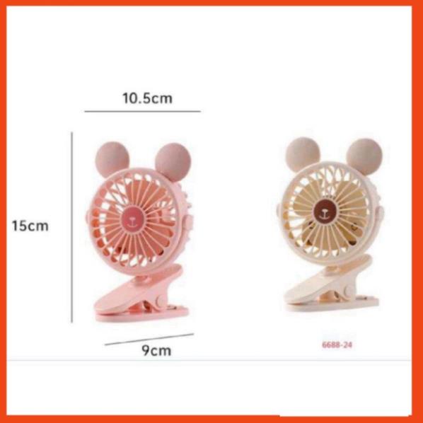 Quạt Mini Tích Điện, Cầm Tay, Để Bàn 6688-24 Xoay 360 Độ