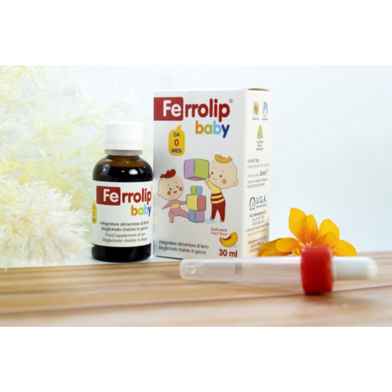 Siro sắt cho bé Ferrolip baby hỗ trợ tạo hồng cầu giúp giảm nguy cơ thiếu máu Lọ 30m