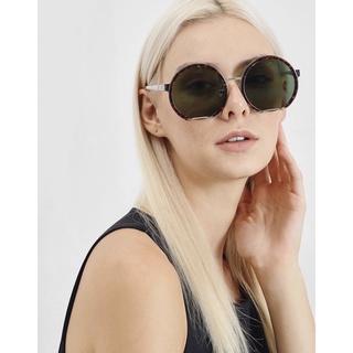 Mắt kính Charles&Keith Cut Off Frame Round Sunglasses - T. Shell