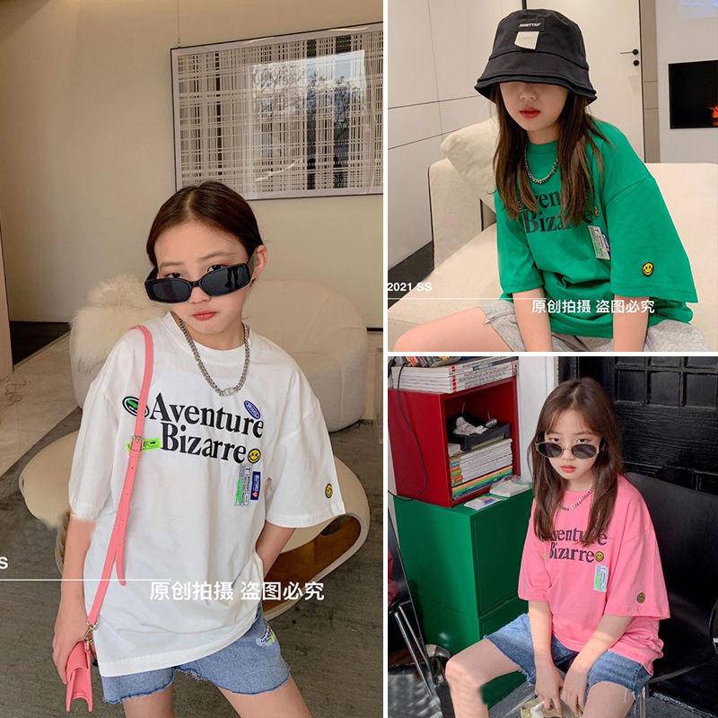 Áo Thun Cotton Tay Ngắn In Chữ Thời Trang Dành Cho Bé Gái