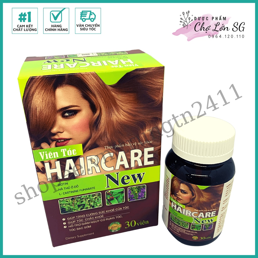 Viên tóc HAIRCARE NEW giúp tóc chắc khỏe, hỗ trợ giảm nguy cơ rụng tóc - hộp 30 viên