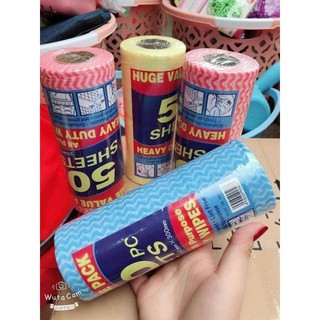 Cuộn khăn giấy lau đa năng siêu thấm hút (50 tờ/cuộn) [Mishop]