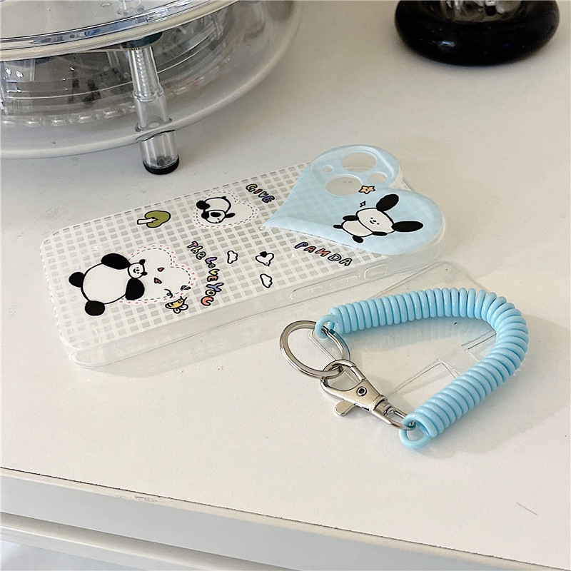 Ốp lưng iphone Ốp Điện Thoại tpu Họa Tiết Trái Tim Hoạt Hình Có Dây Đeo Cho iPhone 13 12Pro 11/6/7/8Plus/Xr/Xsmax/Mini Dinuo case