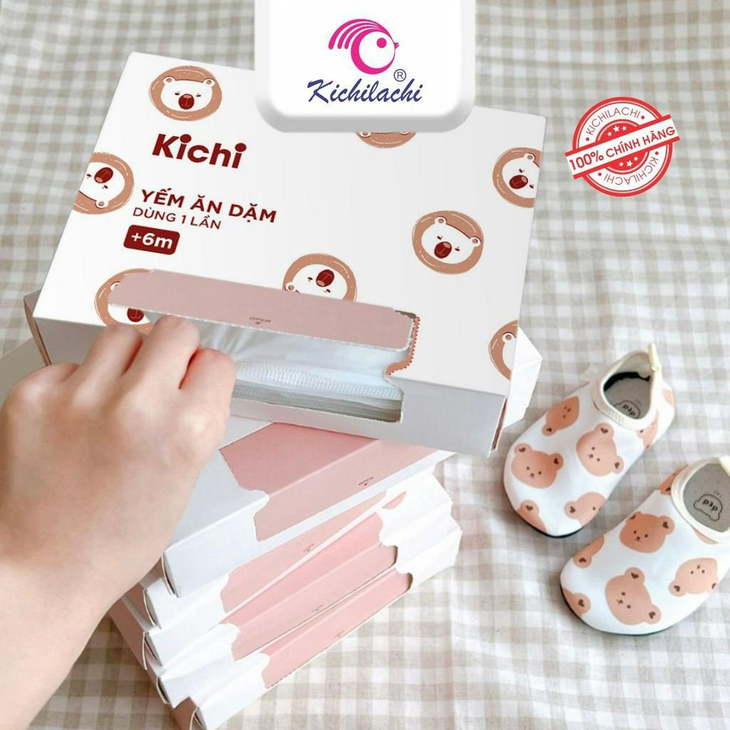 Yếm ăn dặm dùng 1 lần KIKITACHI chính hãng có máng 20 chiếc 1 hộp cho bé . tiện lợi khi đi du lịch và ăn tại nhà hàng