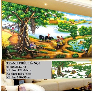 Tranh đính đá Làng quê việt nam Y8047 Y8048 Y8049