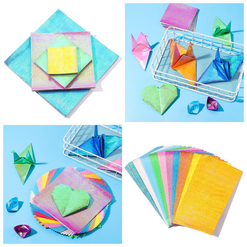 Bộ 50 Tờ Giấy Xếp Origami Nhiều Kích Thước Màu Sắc Lấp Lánh Dùng Trang Trí Sổ Tay